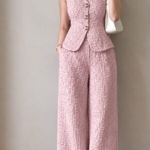 Blush Pink Tweed Co-Ord Set