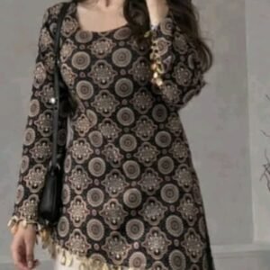 Mandala Print Tunic with Tassel Hem