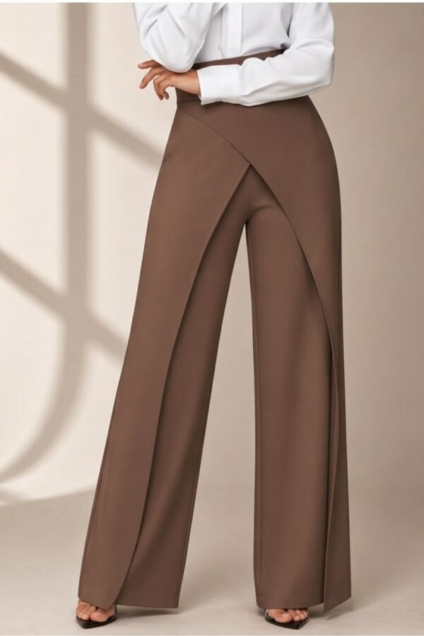 Overlap Wide Leg Trousers