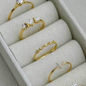 Gold Diamond Stackable Ring Set