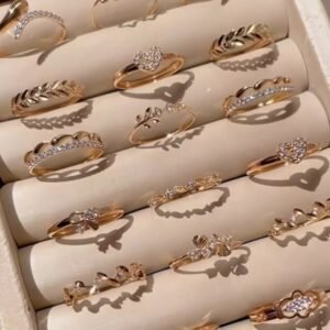 Gold Stackable Rings ? Sparkle Set
