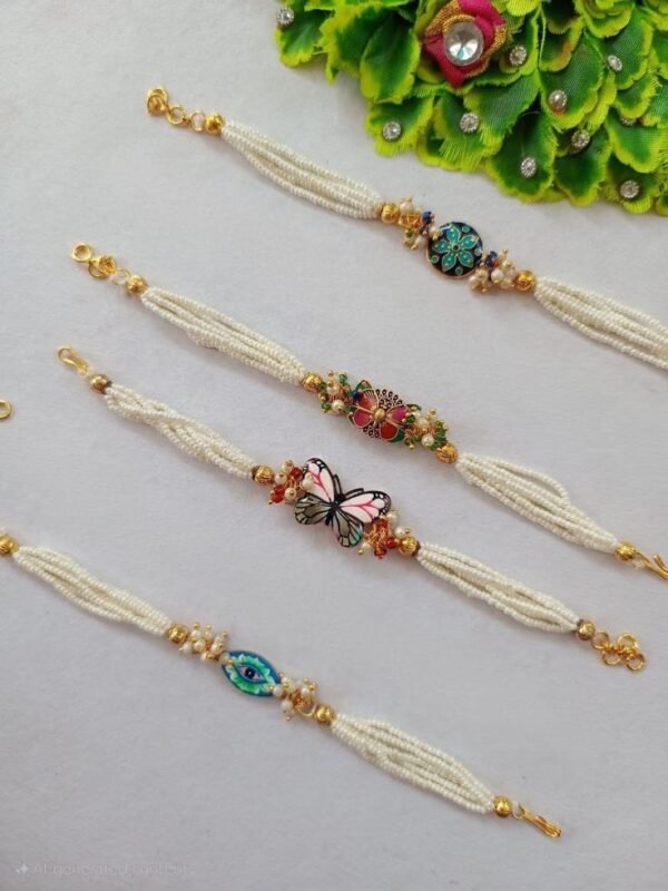 Pearl Beaded Lumba Rakhi Set