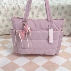Cute Quilted Lavender Shoulder Tote