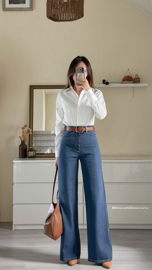 Women's High-Waist Wide Leg Jeans