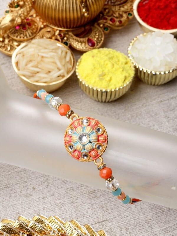 Floral Stone Designer Rakhi