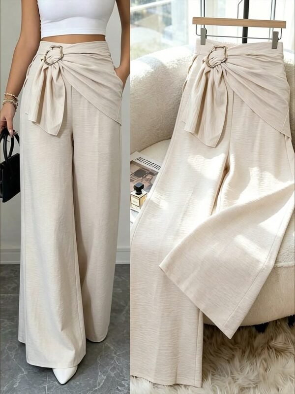 Wrap Tie Wide-Leg Palazzo Pants
